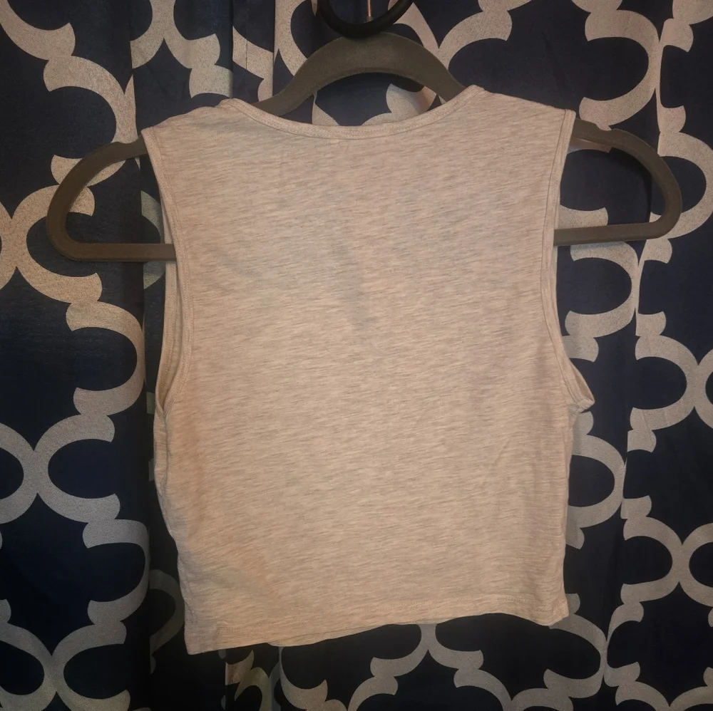 Ardene Gray Sleeveless "Mixed Feelings" Crop Top Size Small - Picture 4 of 4